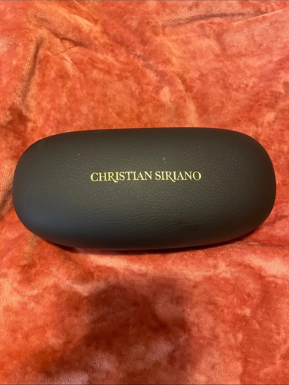 Christian Siriano Black Eyewear Case with Gold Logo